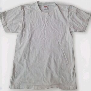 Supreme White T-Shirt Mens Small Made in USA 100% Cotton Pre-Shrunk Logo Tag Tee